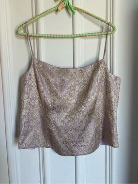 Franco Mirabelli Metalic Cropped Tank Top